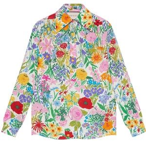 100% AUTH Gucci x Ken Scott Floral Silk Top